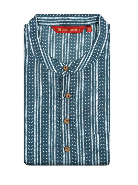 Men's Cotton Ash Mandarin Collar Fashion Kurta 30224