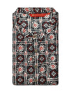 Men's Cotton Black with Maroon Mandarin Collar Fashion Kurta 30217
