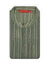 Men's Cotton Green Mandarin Collar Fashion Kurta 12123