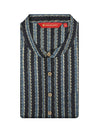Men's Cotton Black Mandarin Collar Fashion Kurta 12120