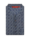 Men's Cotton Navy Blue Mandarin Collar Fashion Kurta 30201