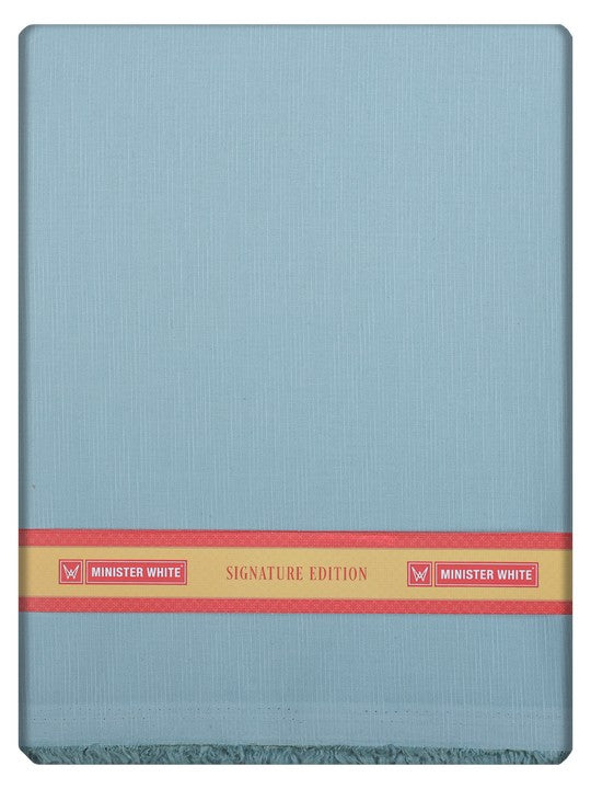 Men's Plain Cotton Blend Light Blue Color Shirting Wonder 6