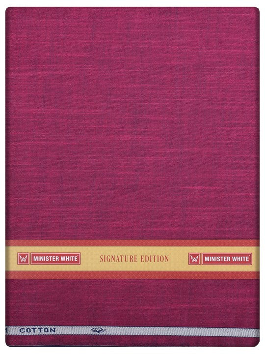 Men's Plain Cotton Blend Magenta Color Shirting Wonder 3