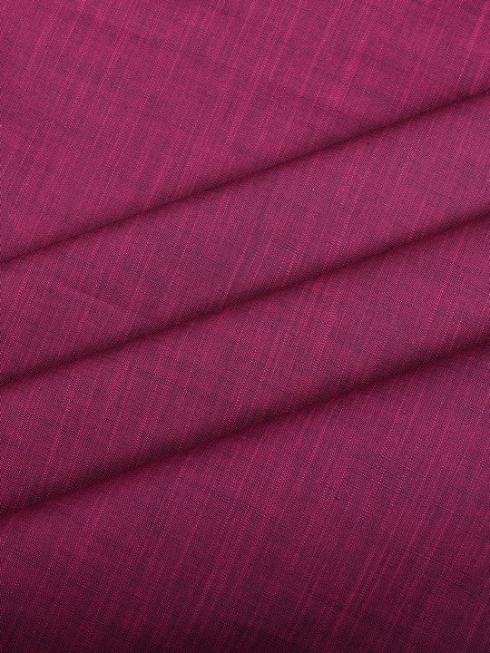 Men's Plain Cotton Blend Magenta Color Shirting Wonder 3