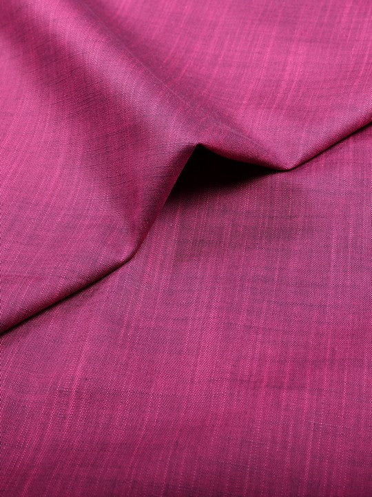 Men's Plain Cotton Blend Magenta Color Shirting Wonder 3