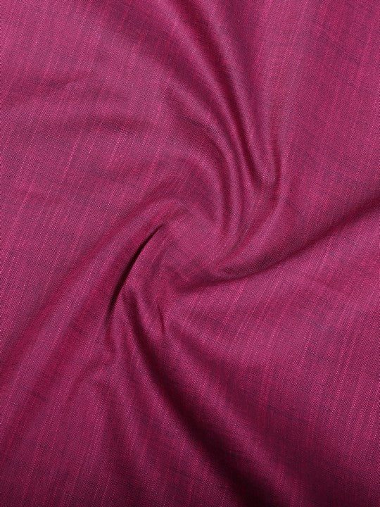 Men's Plain Cotton Blend Magenta Color Shirting Wonder 3
