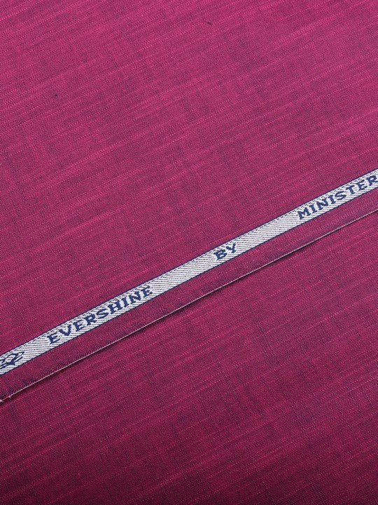 Men's Plain Cotton Blend Magenta Color Shirting Wonder 3