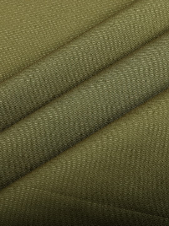 Men's Plain Cotton Blend Olive Green Color Shirting Wonder 5