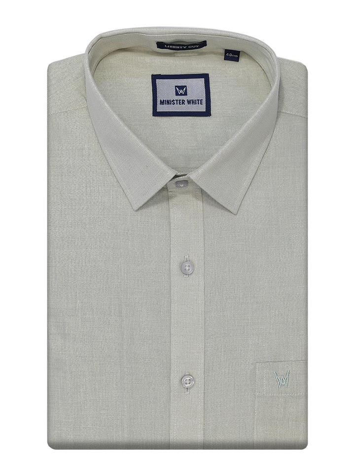 Mens Olive Green Colour Tissue Shirt by Minister White