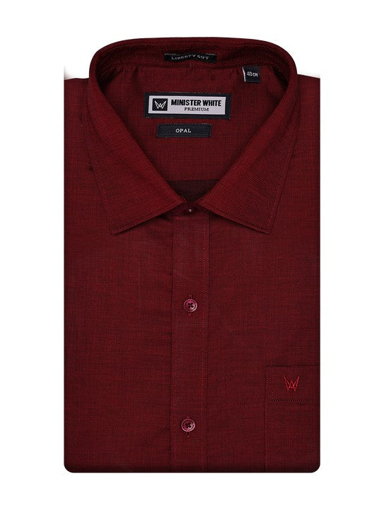 Men's Premium Cotton Regular Fit Red Shirt Opal