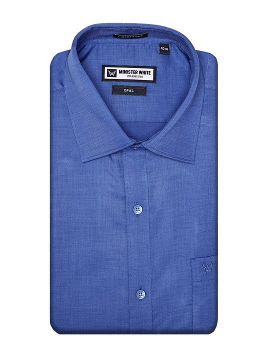 Men's Premium Cotton Regular Fit Cobalt Blue Shirt Opal