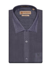Men's Pure Linen Regular Fit Dark Gray Colour Shirt Oularo
