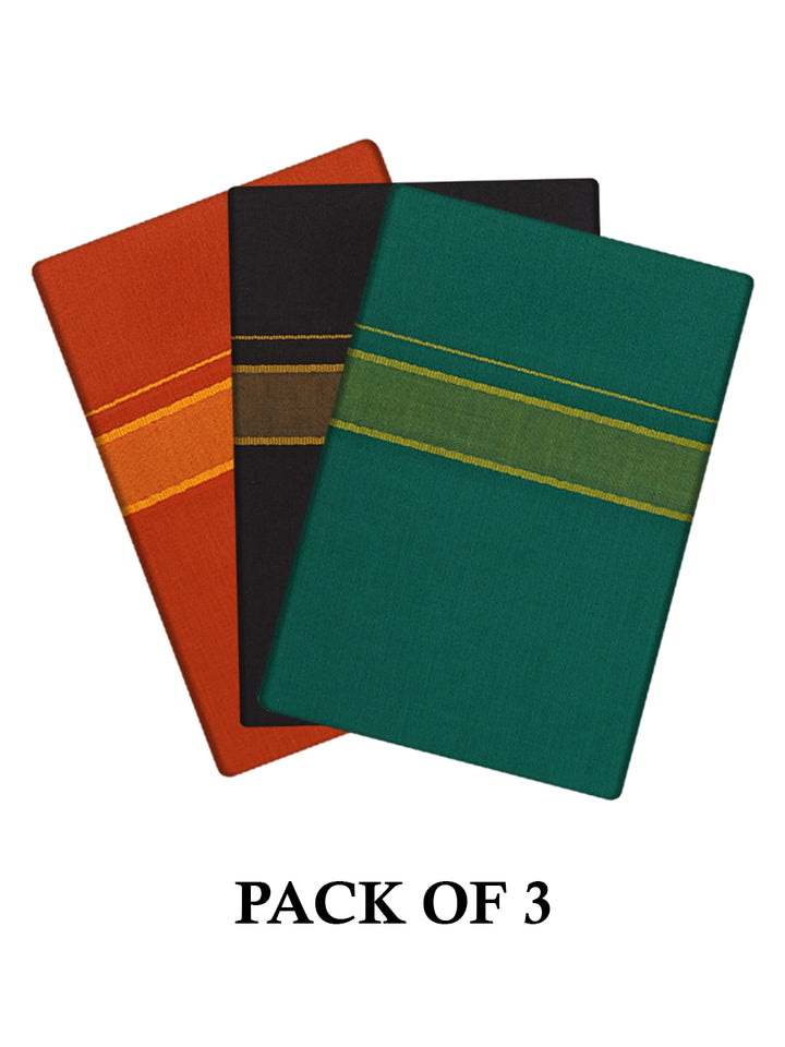 Men's Cotton Assorted Color Single Layered Dhoti Inspire_Pack of 3