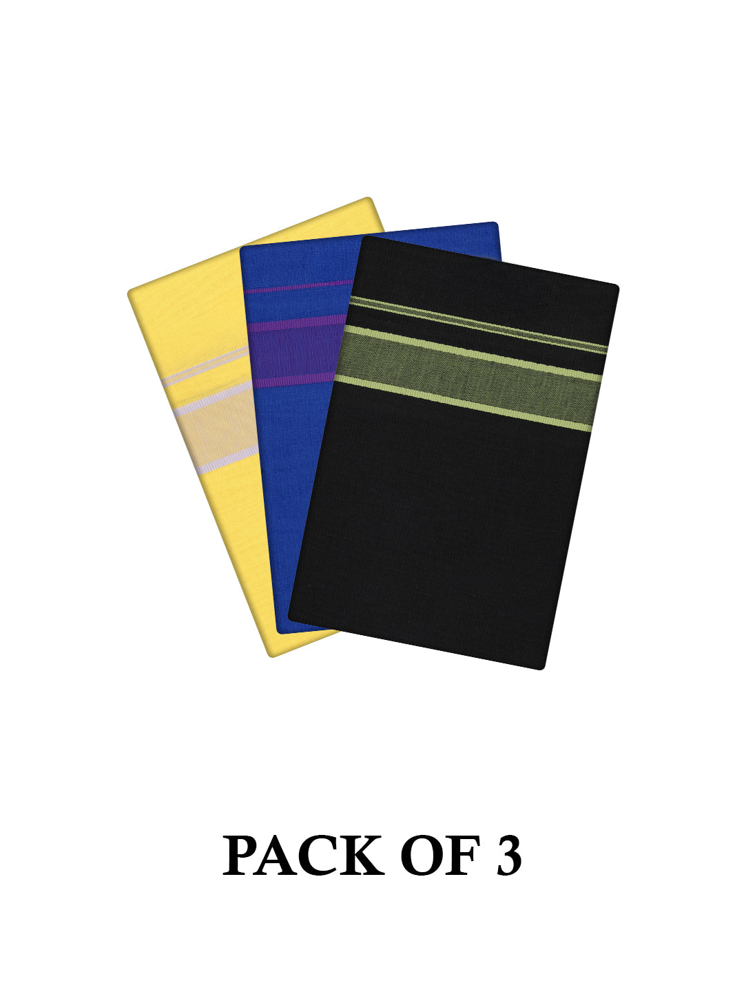 Men's Cotton Assorted Color Single Layered Dhoti_Pack of 3