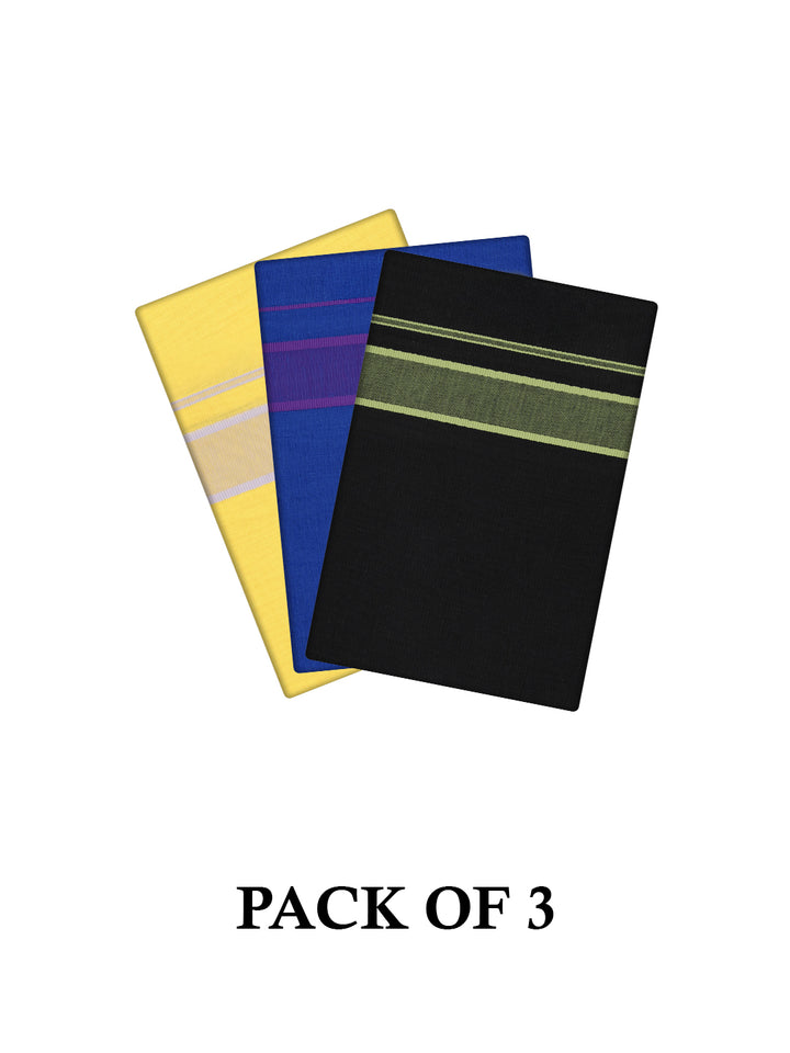Men's Cotton Assorted Color Single Layered Dhoti_Pack of 3