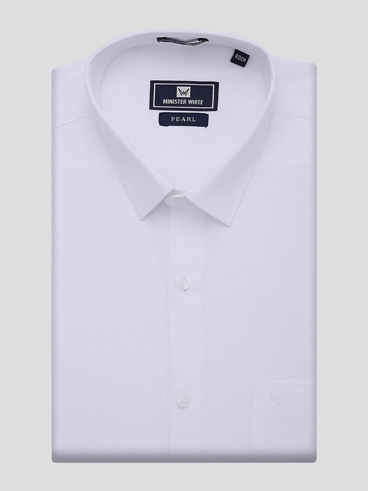Men's Cotton Regular Fit Liberty Cut White Shirt Pearl
