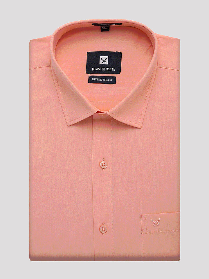 Mens Cotton Regular Fit Peach Colour Shirt Divine Touch