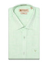Men's Pure Linen Regular Fit Pista Green Colour Shirt Pixel