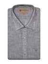 Men's Pure Linen Regular Fit Gray Colour Shirt Pixel