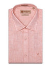 Men's Pure Linen Regular Fit Peach Colour Shirt Pixel