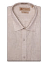 Men's Pure Linen Regular Fit Beige Colour Shirt Pixel