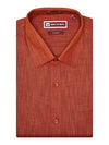 Men's Premium Cotton Linen Regular Fit Dark Orange Shirt Radient