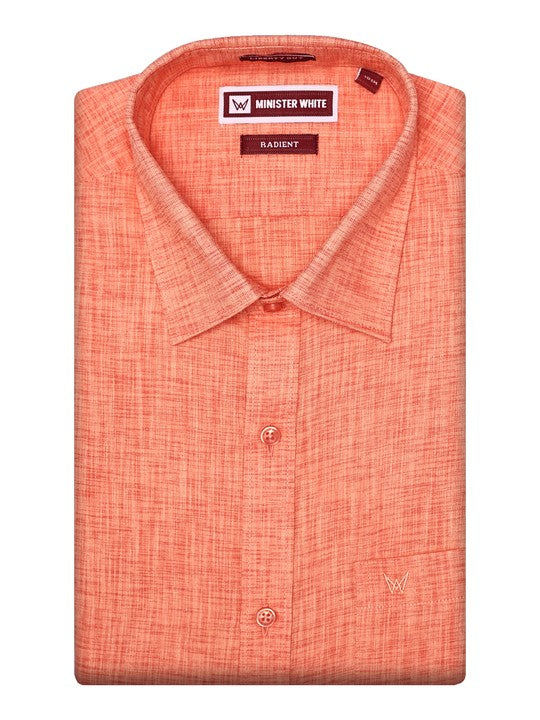 Men's Premium Cotton Linen Regular Fit Coral Shirt Radient