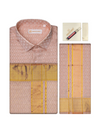 Mens Art Silk Pink Full Sleeves Shirt with 2 1/2
