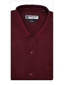 Men's Premium Cotton Regular Fit Maroon Shirt Rosal