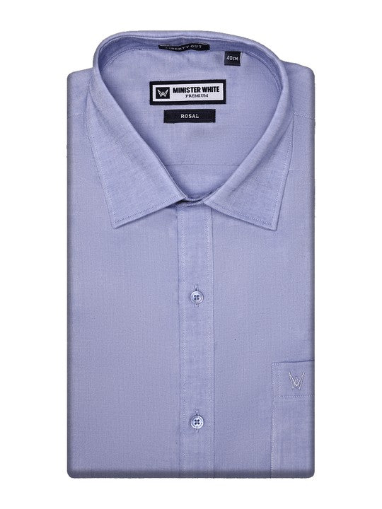 Men's Premium Cotton Regular Fit Sky Blue Shirt Rosal