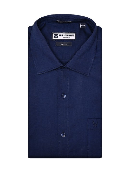 Men's Premium Cotton Regular Fit Navy Shirt Rosal