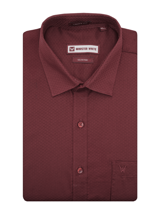 Men's Premium Poly Cotton Regular Fit Maroon Colour Shirt Gloster
