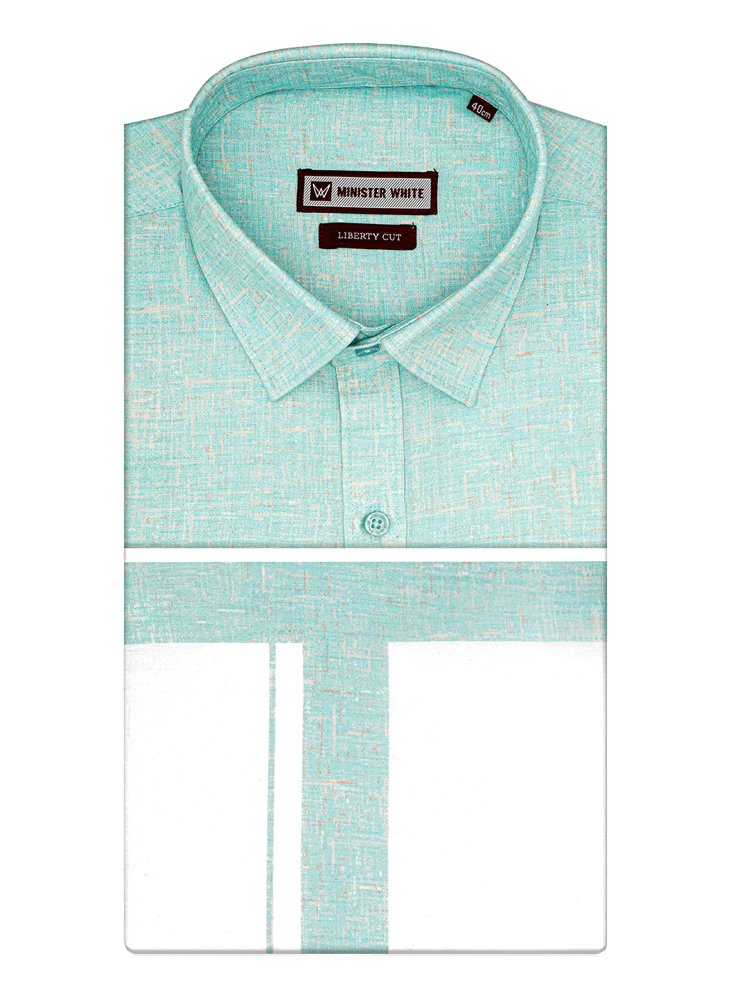 Men's Vintage Green Color Digital Printed Shirt with Matching Printed Border Dhoti Combo Varnam