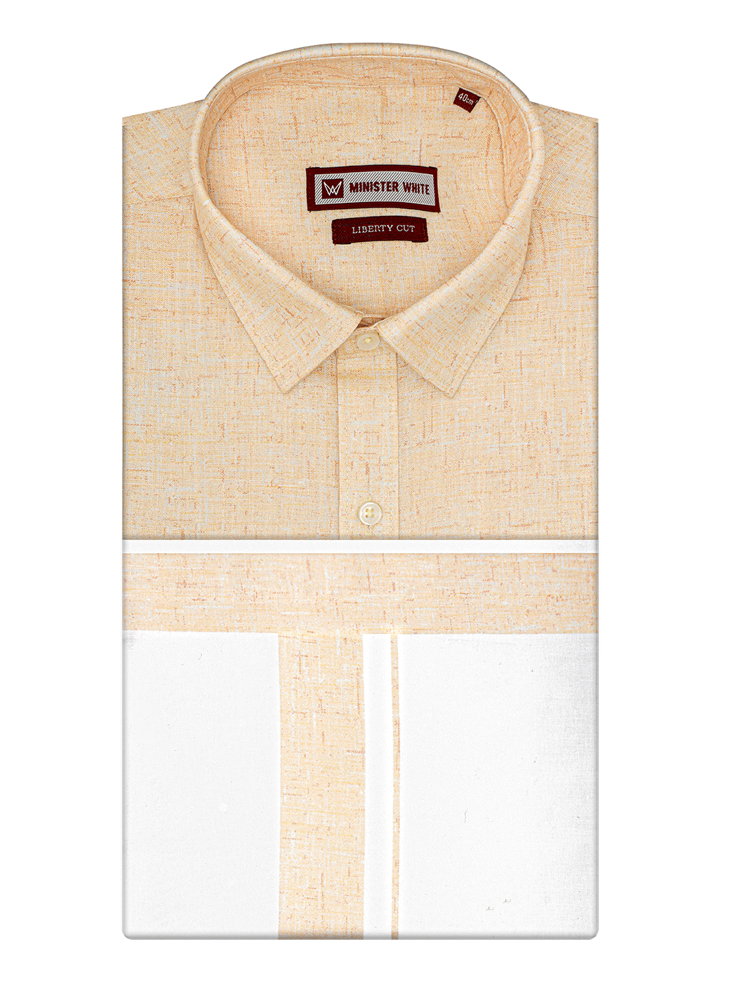 Men's Sun Gold Color Digital Printed Shirt with Matching Printed Border Dhoti Combo Varnam