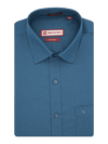 Mens Premium Poly Cotton Regular Fit Blue Colour Shirt Gloster
