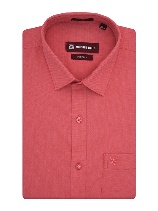 Mens Cotton Regular Fit Dark Pink Colour Shirt Festive