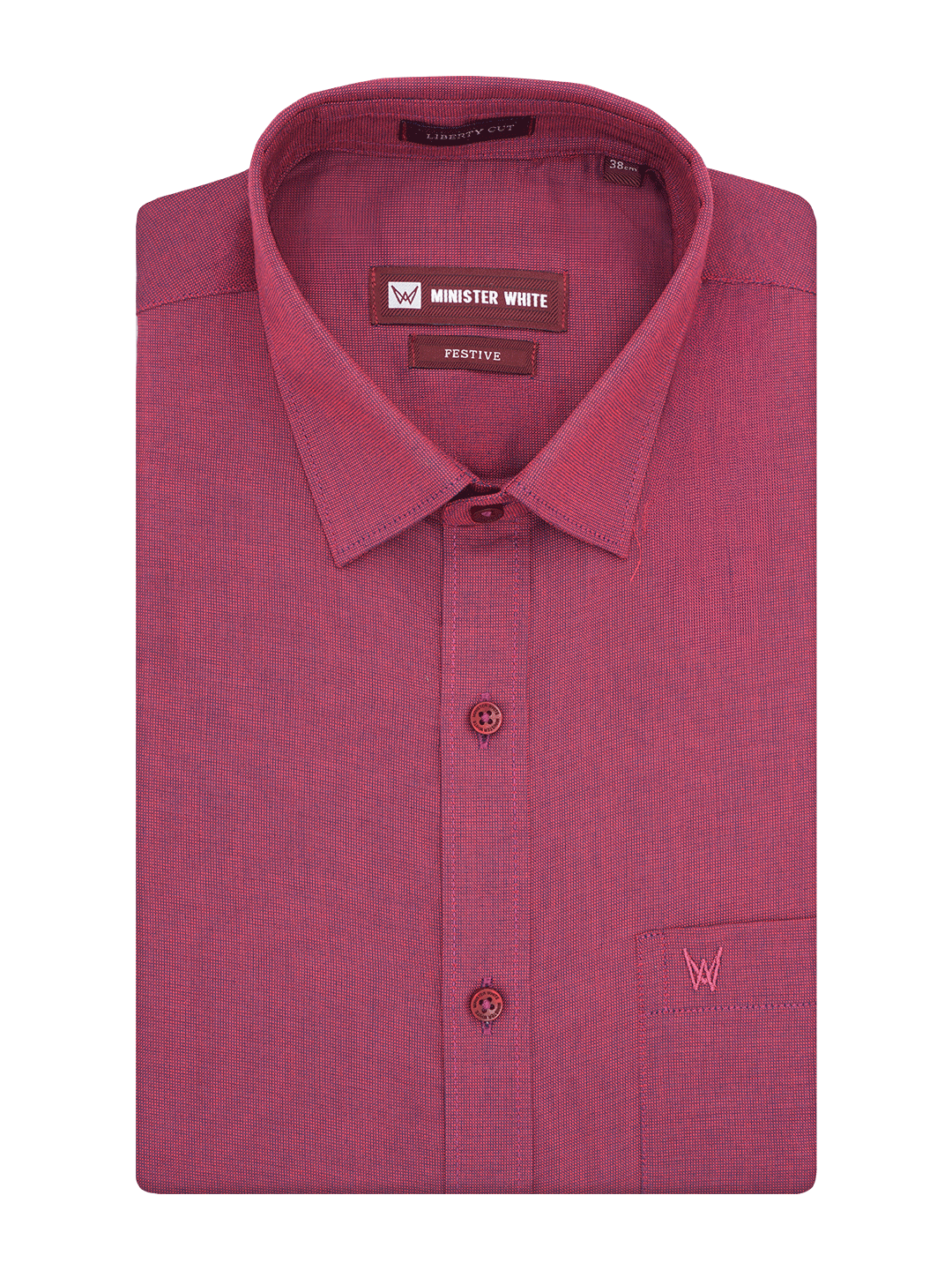 Men's Cotton Regular Fit Ruby Colour Shirt Festive