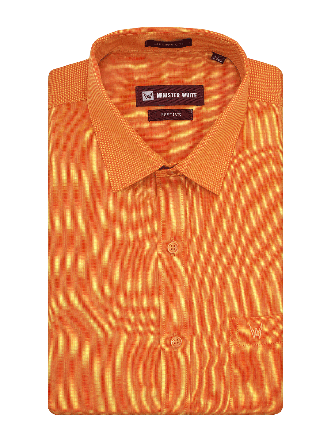 Mens Cotton Regular Fit Orange Colour Shirt Festive