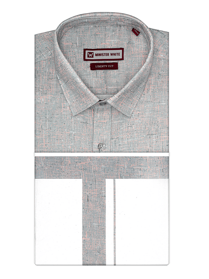 Men's Grey Color Digital Printed Shirt with Matching Printed Border Dhoti Combo Varnam