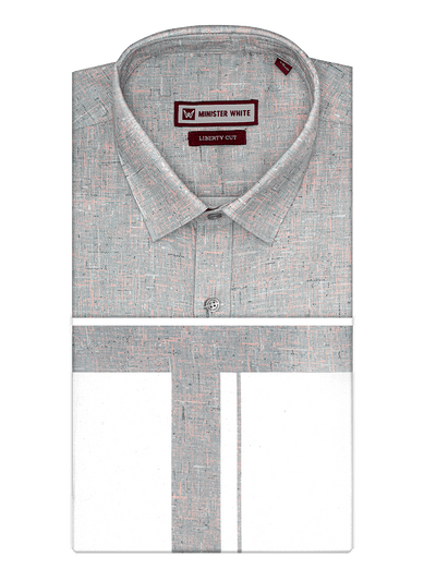 Men's Grey Color Digital Printed Shirt with Matching Printed Border Dhoti Combo Varnam