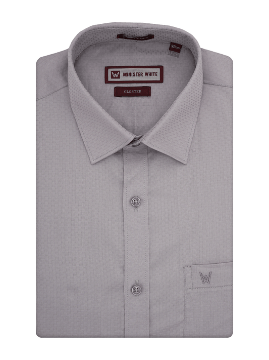 Men's Premium Poly Cotton Regular Fit Grey Colour Shirt Gloster