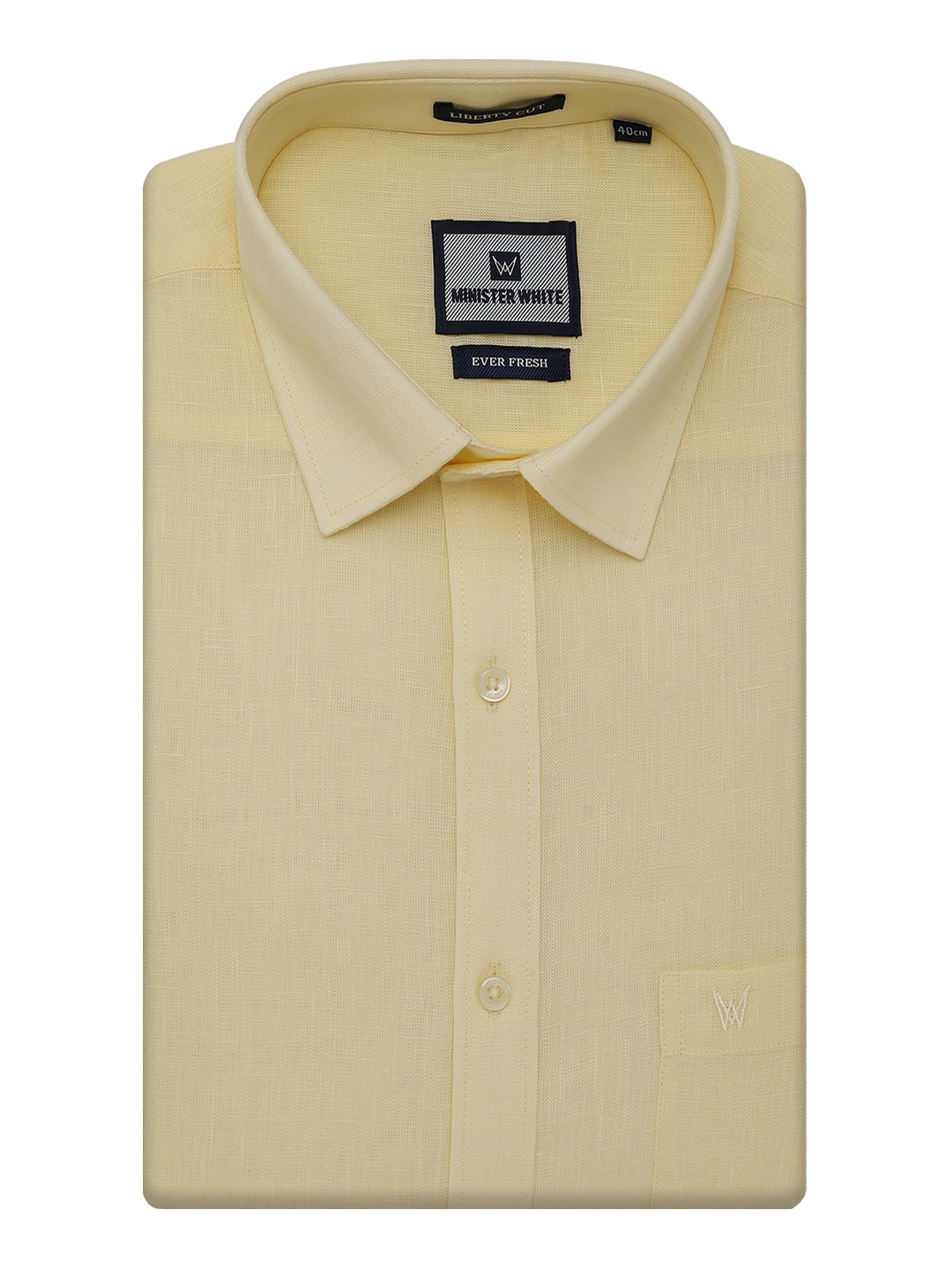 Mens Cotton Linen Regular Fit Butter Colour Shirt Ever Fresh by Minister White