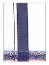 Men's Cotton White Panchakacham & Angavastram Set with Elegant Assorted Border Design Keesaragutta