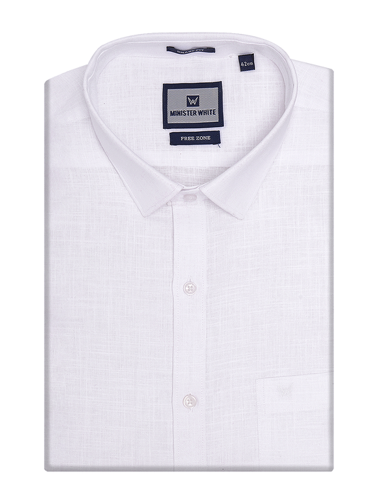 Mens Cotton Smart Fit White Shirt Free Zone by Minister White