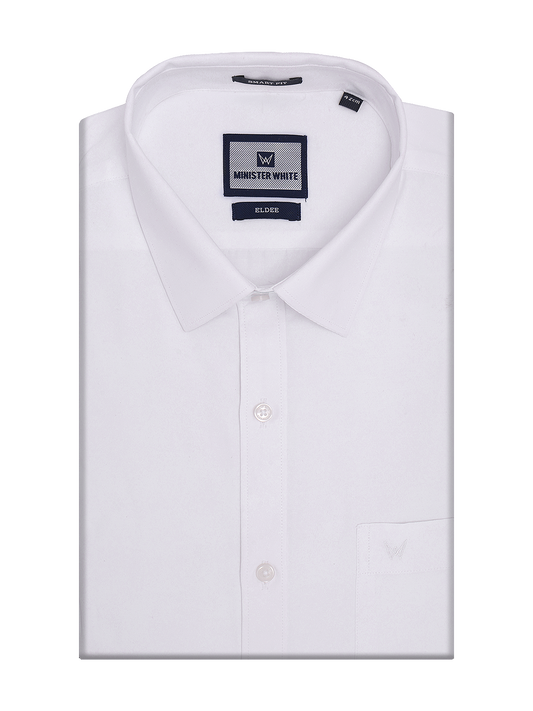 Mens Cotton Linen White Smart Fit Shirt Clife by Minister White