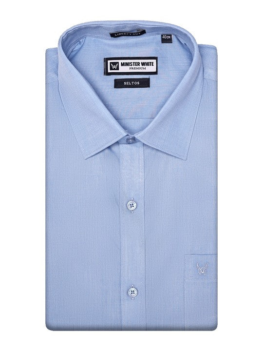 Men's Premium Cotton Regular Fit Light Blue Shirt Seltas