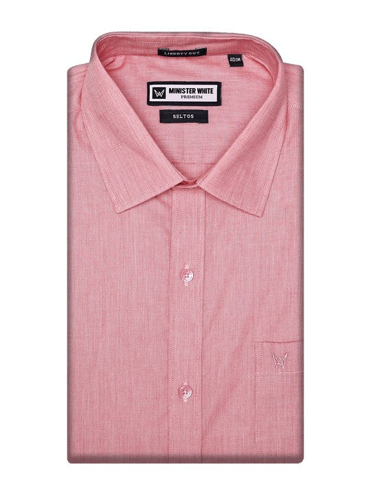 Men's Premium Cotton Regular Fit Peach Shirt Seltas