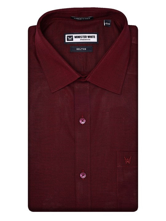 Men's Premium Cotton Regular Fit Red Shirt Seltas