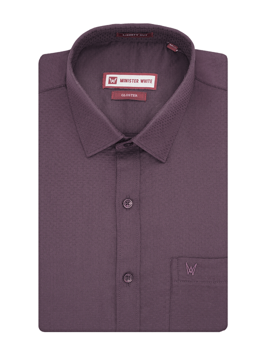 Men's Premium Poly Cotton Regular Fit Wine Colour Shirt Gloster