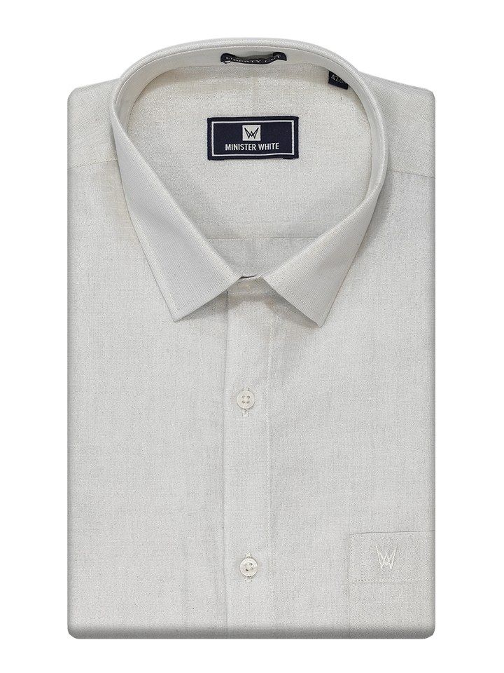 Mens Silver Colour Tissue Shirt by Minister White